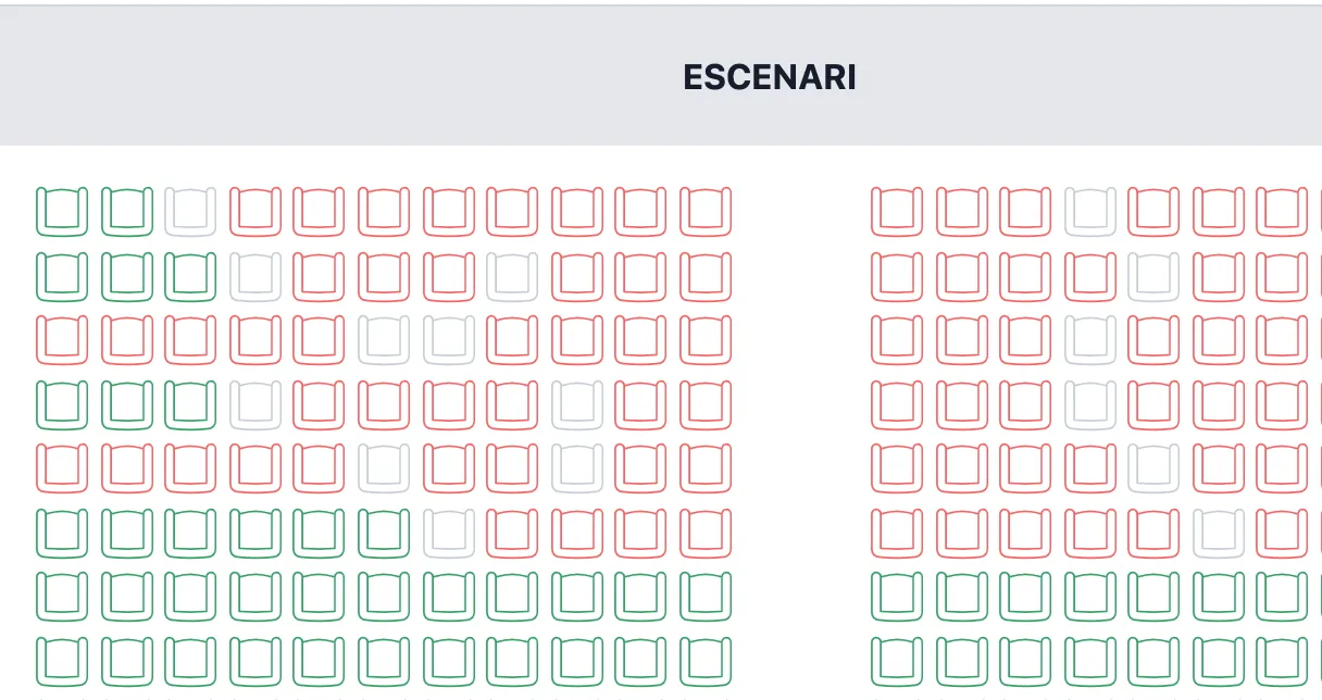 Plànol de seients d'una sala davant de l'escenari